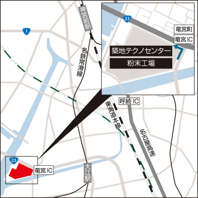 築地テクノセンター・粉末工場 アクセスマップ