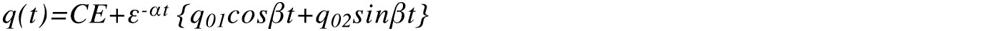 q(t)=CE+ε-αt {q01cosβt+q02sinβt}